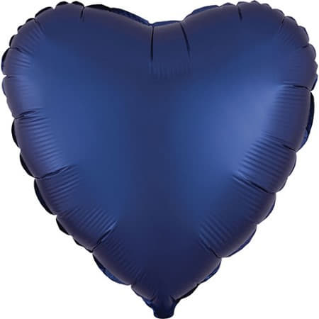Satin Luxe Navy Blue Heart Foil Balloon I Modern Party Balloons I My Dream Party Shop UK