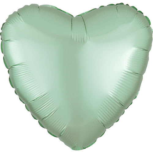 Satin Luxe Pastel Mint Green Heart Foil Balloon I Modern Party Balloons I My Dream Party Shop UK