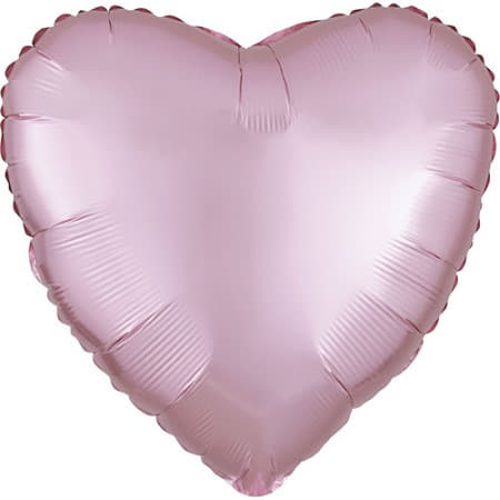 Satin Luxe Pastel Pink Heart Foil Balloon I Modern Party Balloons I My Dream Party Shop UK