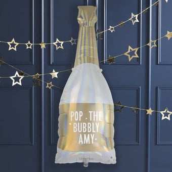 Personalised Champagne Bottle Balloon I Modern Foil Balloons I My Dream Party Shop UK