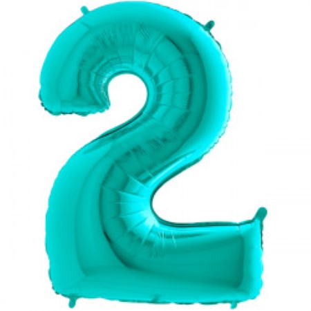 Helium Inflated Tiffany Blue Foil Number Balloons for Collection Ruislip I My Dream Party Shop