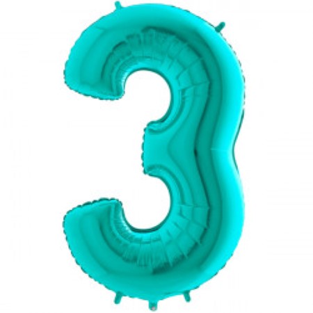 Helium Inflated Turquoise Blue Number Balloons for Collection Ruislip I My Dream Party Shop