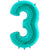 Helium Inflated Turquoise Blue Number Balloons for Collection Ruislip I My Dream Party Shop