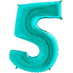 Helium Inflated Tiffany Blue Foil Number Balloons for Collection Ruislip I My Dream Party Shop