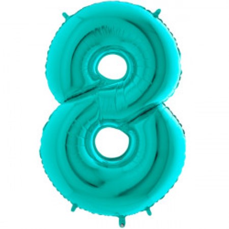 Helium Inflated Tiffany Blue Foil Number Balloons for Collection Ruislip I My Dream Party Shop